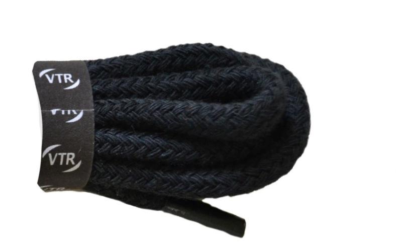 Bavlněné kulaté tkaničky silné - černé 120cm náhled