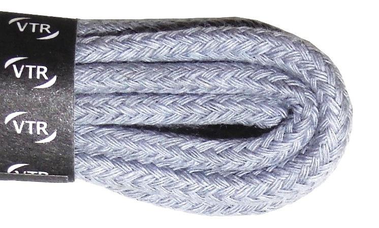 Bavlněné kulaté tkaničky silné - šedé 100cm