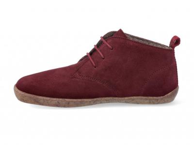 Barefoot kotníková obuv bLifestyle classicSTYLE - bio velours wool cranberry