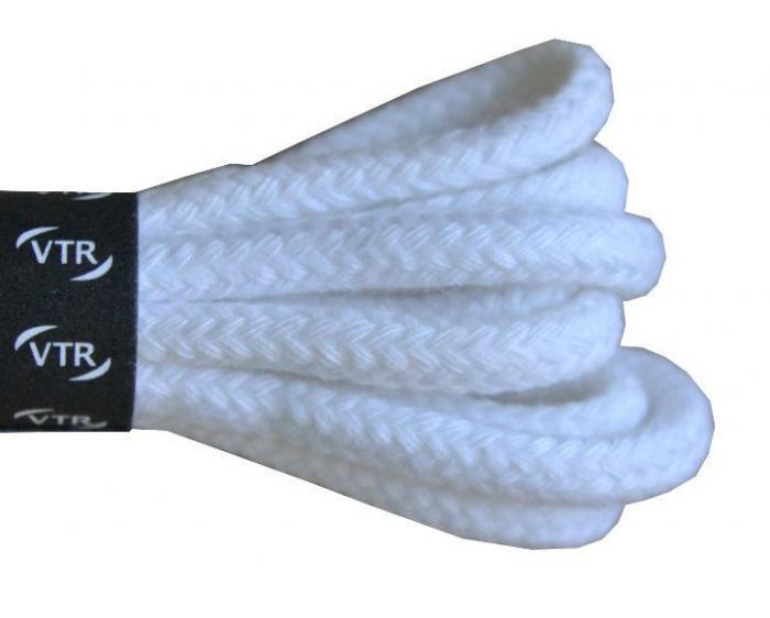Bavlněné kulaté tkaničky silné - bílé 100 cm