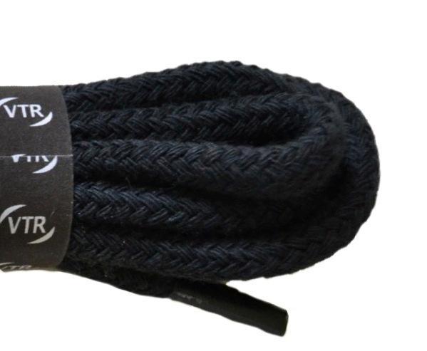 Bavlněné kulaté tkaničky silné - černé 140cm