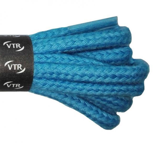 Bavlněné kulaté tkaničky silné - modré 100cm náhled