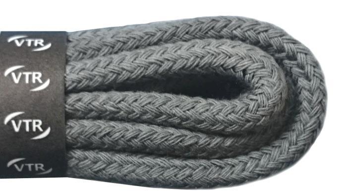 Bavlněné kulaté tkaničky silné - tmavě šedé 130cm