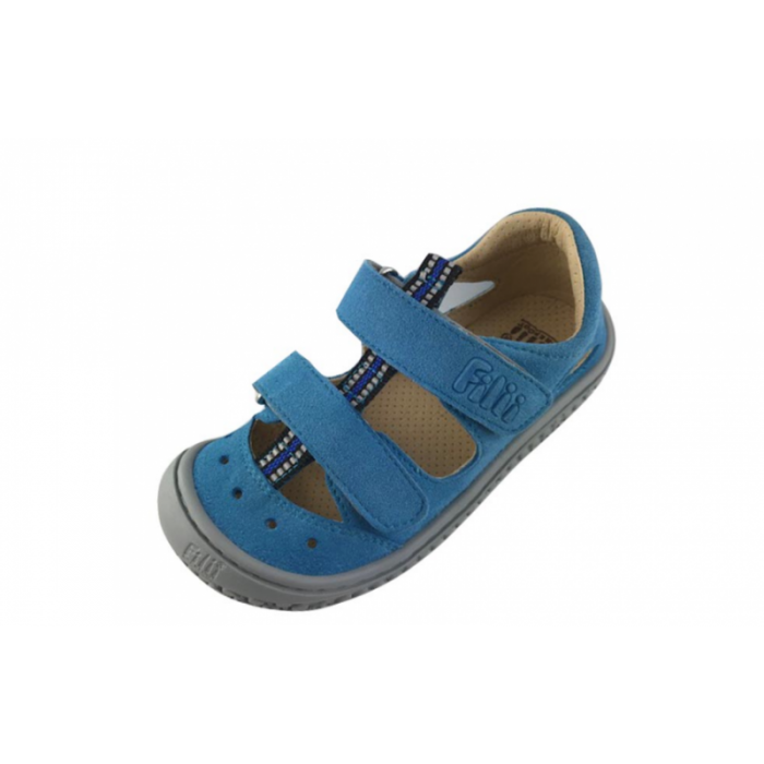 Filii Barefoot Kaiman vegan velcro textile turquoise W