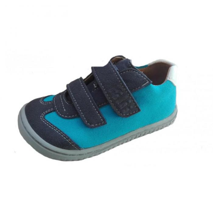 Filii Barefoot Leguan velcro velours/textile ocean/turquois