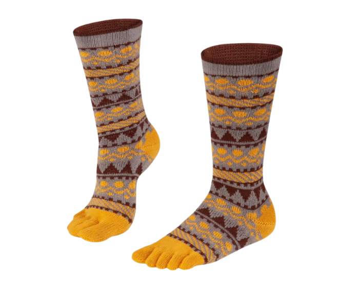 Knitido prstové ponožky Biwa Cotton Grey/Yellow náhled