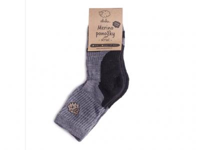 Ovčí ponožky Merino dětské tmavě šedá